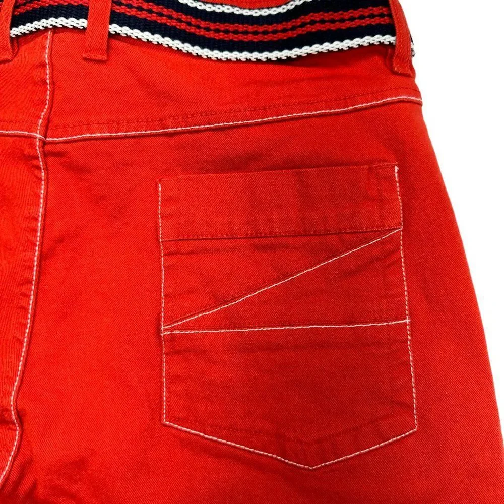 A. Tiziano Carlos Red Twill Cargo Shorts (34)
